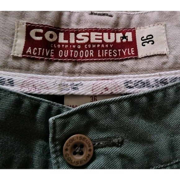 Coliseum Men's Shorts Size 36 Cargo Green Active Outdoor Pockets Cotton - Picture 2 of 14
